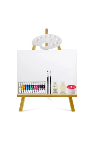 Ekonomik Yağlı Boya Başlangıç Seti 25x35 Cm Tuval Seti Çok Renkli