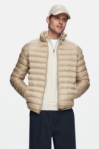 Ucla Northwın Koyu Bej Fermuarlı Ve Cepli Polyester Standard Fit Erkek Mont-Koyu Bej