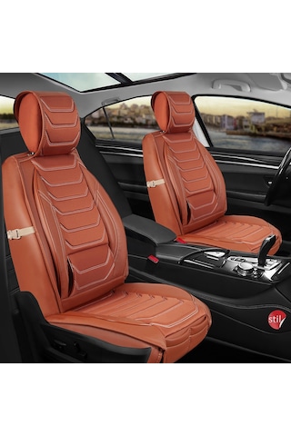 Fiat Egea Cross Uyumlu Lüx Deri Oto Koltuk Kılıfı Ön/arka Set Tarçın Fs