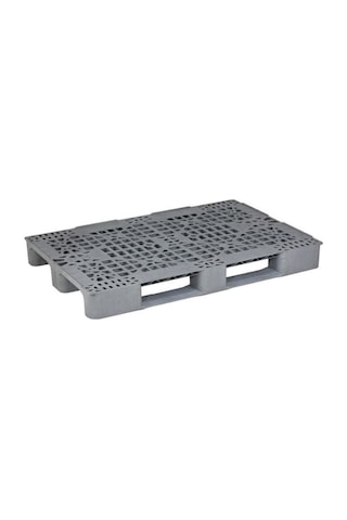 Plastik Palet Delikli Gri (Euro)Yük Taşıma Paleti 80X120X15 Cm