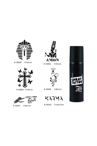Farklı İnançlar Spray Tattoo Geçici Dövme Seti Dark Sprey Dövme Kiti