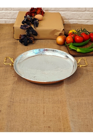 Büyük Bakır Sac Tava, Kavurma Tavası 35 Cm