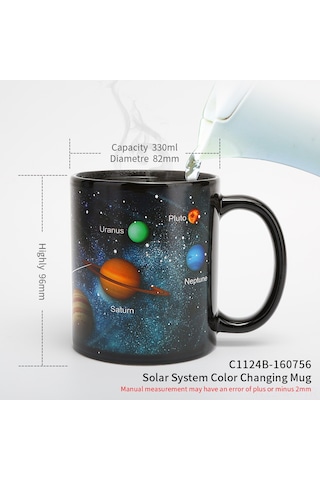 Mufunye Serin Renk Değiştiren Güneş Sistemi Desenli Seramik Kupa Isı Duyarlı Kozmik Tasarım Ev Ve Spor İçin Elit Kadeh Toplu Alım Seçeneği Diğer