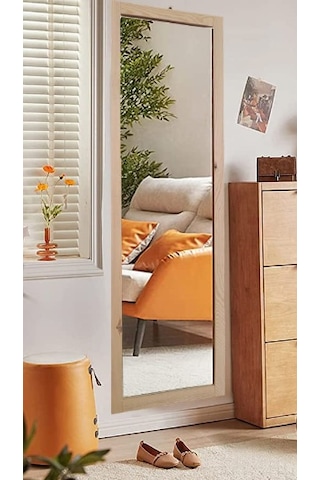 Mirrorss Doğal Ahşap Duvar Hol Ayna 121 x 37 CM Ahşap Mirrorss Doğal Ahşap Duvar Hol Ayna 121 x 37 CM Ahşap