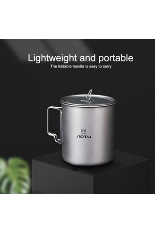 Wondernest Aotu At6652-1 Dış Mekan Taşınabilir 750ml Titanyum Bardak Gümüş Renk Gümüş