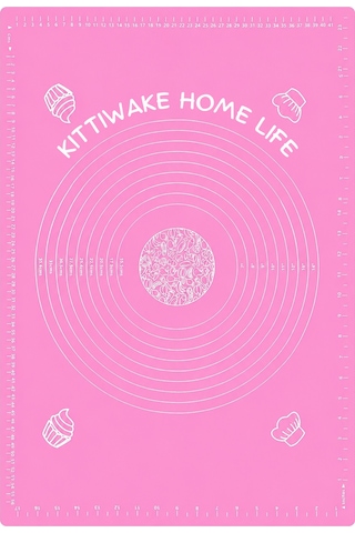 Pembe Silikon Hamur Açma Matı 45x65 Cm Ölçülü Kaymaz Yapışmaz Profesyonel Yoğurma Matı