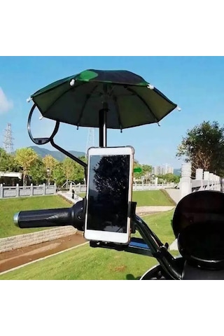 Ranyeek Motosiklet Telefon Şemsiyesi: Yağmur Ve Güneş Koruması, Kalın Malzeme, Sarı Renk, 2 Bağlayıcı + 2 Bağlama Bandı Dahil Sarı