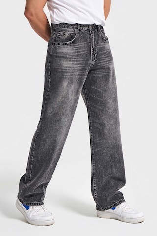 Itsbasic Erkek Koyu Füme Renk 4w5-14 Tt25 Relaxed Baggy Fit İç Boy 80cm Rahat Kesim %100 Koton Denim Jean