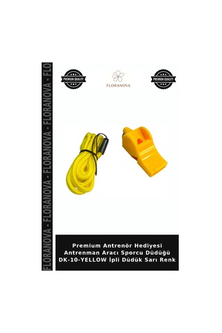 Premium Antrenör Hediyesi Antrenman Aracı Sporcu Düdüğü Dk-10-yellow İpli Düdük Sarı Renk