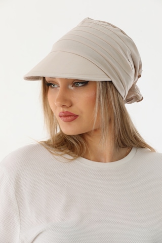 Safari Bağlamalı Bej Siperli Bandana Vizör Bej