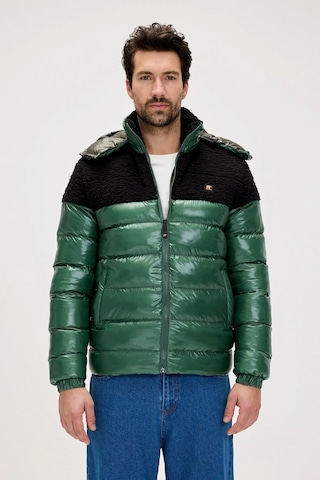Bad Bear Albert Koyu Yeşil Erkek Puffer Mont Siyah