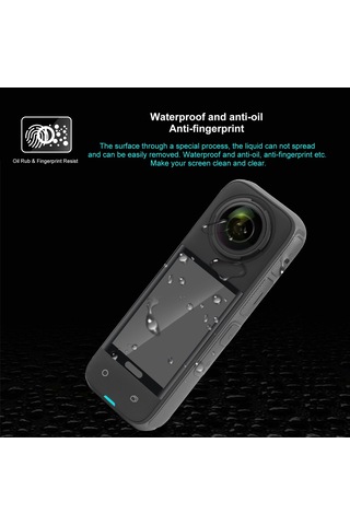 Insta360 X4 İçin Puluz 9h 2.5d Kavisli Hd Ekran Temperli Cam Filmi Şeffaf