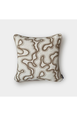 "curve" Dokulu Desenli Kırlent - 45x45 Vizon - Bej