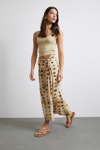 Düğüm Detaylı Etek Ekru Ekru