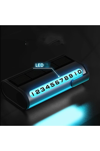 Boatshop1 Siyah Güneş Enerjili Gece Lambası Şarj Gerektirmeyen Üç Renk Seçenekli Döner Kadran Gizli Ekran Yüksek Kaliteli Park Numarası Kartı