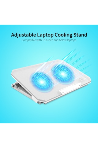 Reedark Taşınabilir Dizüstü Soğutucu - 4 Kademeli Ayarlanabilir, Çift Fanlı, 15.6 İnç Altı Bilgisayarlar İçin