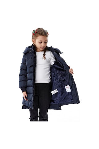 Benitto Kids Kız Çocuk Kapüşonlu Kışlık Şişme Mont 51356 Lacivert