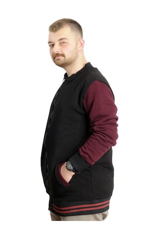 Mode Xl Büyük Beden Erkek Kolej Mont 22618 Siyah-mürdüm Siyah-mürdüm