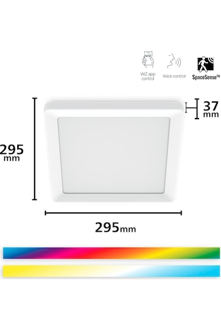 Wiz Beyaz Akıllı Sıva Üstü Rgb Kare Panel Tavan Armatürü 12w Renkli