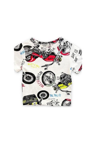 Woo Rage Erkek Çocuk Araba, Motorsiklet,panda,yazılı Tshirt-11751-kırmızı Siyah Kırmızı - Siyah