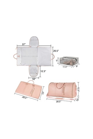 Apj990 Büyük Kapasiteli Seyahat Taşınabilir Katlanır Bagaj Çantası Açık Depolama Spor Çantası Pembe