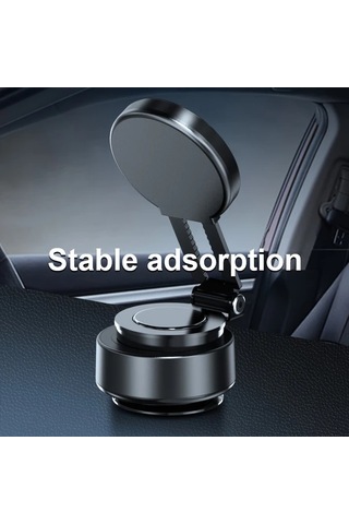 Motion003 Siyah Yükseltilmiş Versiyon Manyetik Emişli Araç Telefon Tutucu Taşınabilir Vantuzlu 360 Dönebilir Yüksek Stabilite