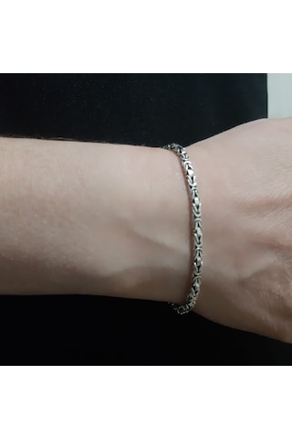 925 Ayar Gümüş Kare Kral Bileklik 2.6  Mm