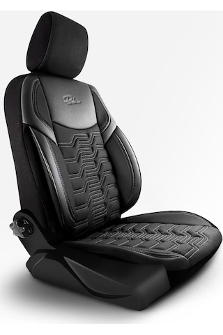 Panda Berlin Serisi Jakar Kumaş Oto Koltuk Kılıfı - Siyah - Gri