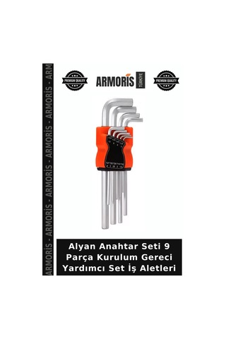 Alyan Anahtar Seti 9 Parça Kurulum Gereci Yardımcı Set İş Aletleri