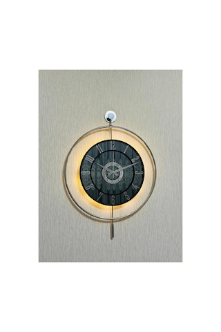 Pey Aksesuar Metal Camlı Duvar Saati Krom Statık 50 X 70cm Orta Boy Işıklı M51-kromgrı-füme-siyah-gümüş M51-kromgrı-füme-siyah-gümüş