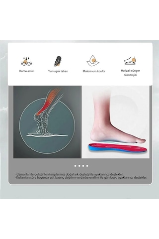 Pullman 186 - MW Blue Gel Memory Foam Darbe Emici Yumuşak Kadın Sneaker Tabanlığı