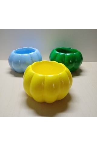 Anneler Günü Hediyesi Ev Hediyesi 3 lü Dekoratif Çok Amaçlı Boş Mini Kabak Saksı