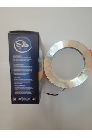 Şila 5 Watt Krom Kasa Beyaz Işık 6500k Led Spot 10 Adet