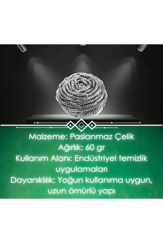 Endüstriyel Paslanmaz Ovma Teli/top Tel - 60gr 3 Adet
