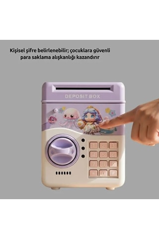 Müzikli Kumbara - Işıklı - Şifreli Atm Tasarımlı Çok Renkli
