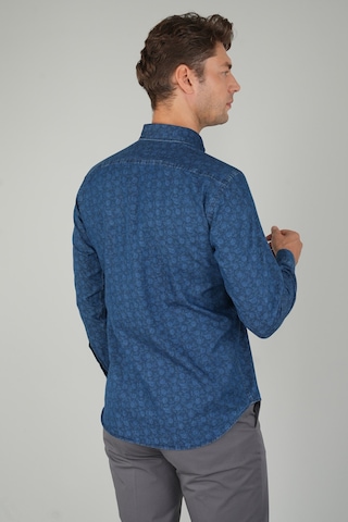 Bisse Uzun Kollu Lacivert Denim Desenli Erkek Gömlek Gmjean252170 D39 Lacivert