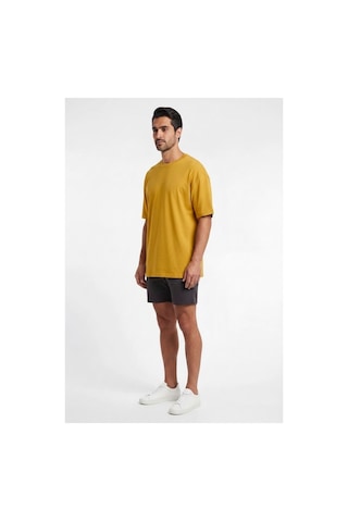 Lixa Basic Turuncu Oversize Erkek T-shirt 141061 Siyah