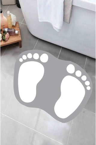 Eco Concept  Ayak İzi Kaymaz Taban Banyo Paspası  40 x 60 Gri