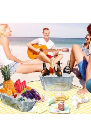 Pazly 2x 15l Metal Buz Kovası, Dayanıklı İçecek Soğutucu, Büyük Kapasiteli Bira İçecek Kovası Diğer