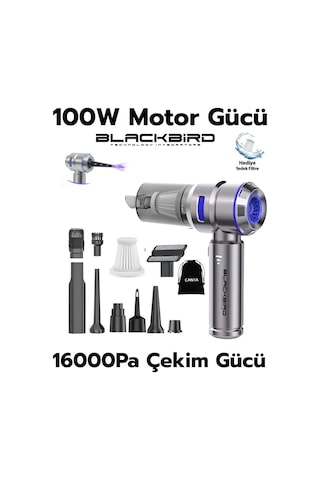 Blackbird Mk-5803 16000pa Kablosuz Araç Süpürgesi 3 Kademeli Güç Şarjlı El Süpürgesi