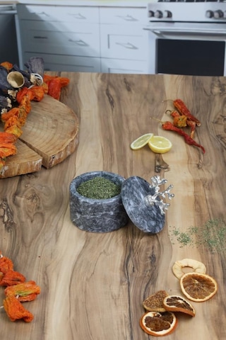 El Yapımı Mermer Baharatlık Tuzluk Biberlik 2 Adet