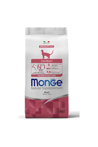 Monge Sterilised Tek Proteinli Sığır Etli Kısırlaştırılmış Kedi Maması 1,5 Kg Monge Sterilised Tek Proteinli Sığır Etli Kısırlaştırılmış Kedi Maması 1,5 Kg