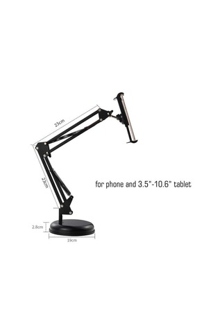 Çalışma Masası Ofis Ev Masa Üstü Tablet Ve Telefon Tutucu 56cm Çift Hareketli Ayarlanır Uzun Kol