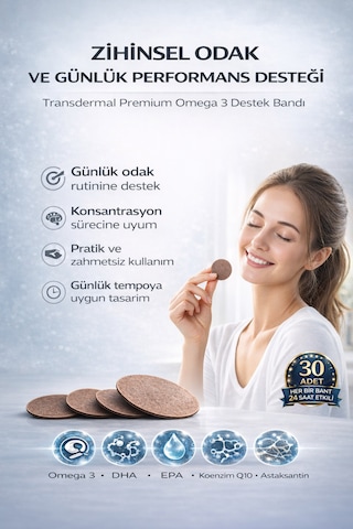 Omega Mind Bant - Hafıza Ve Odaklanma İçin Omega 3 Desteği, Beyin Fonksiyonlarını Güçlendirici Bant