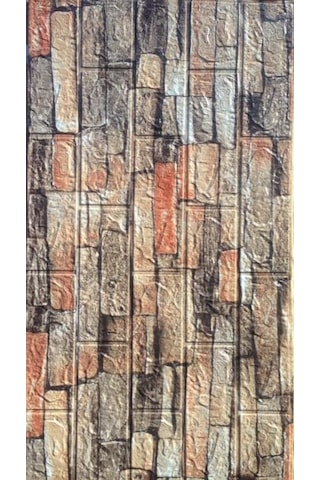 Kendinden Yapışkanlı Renkli Taş Desen Esnek Sünger Duvar Paneli