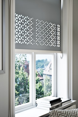 Lazer Kesim Mat Stor Perde, Lazer Kesimli Modern Serisi, M-191004 Antrasit Renk Antrasit