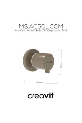 Creavit Ara Kesme Valfi 1/2-1/2" Cappucino Mat Ms.ac50l.ccm