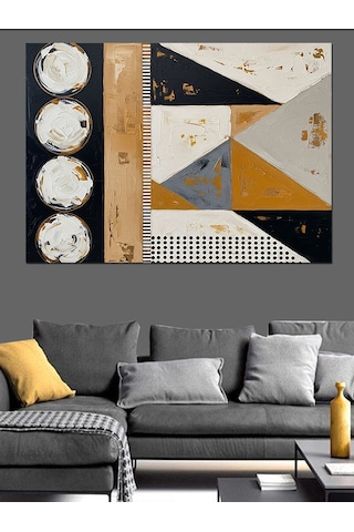 Art Deco Geometrik Soyut Sanat Dekoratif Kanvas - Mdf Ahşap Tablo
