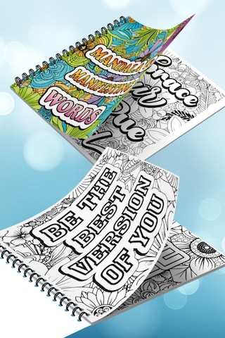 Mandala Manifest Words Bold And Easy 20x20 Cm Büyük Boyama Kitabı, Çocuklar Ve Yetişkinler İçin