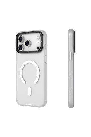 Apple Uyumlu iPhone 17 Pro Max Kılıf M-safe Şarj Özellikli Youngkit Hidden Sand Serisi Kapak Beyaz Beyaz